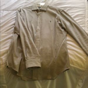 Tan/Grey Polo Button up